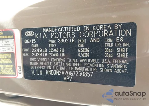 2016 Kia Soul from USA, damaged, VIN KNDJN2A20G7250857